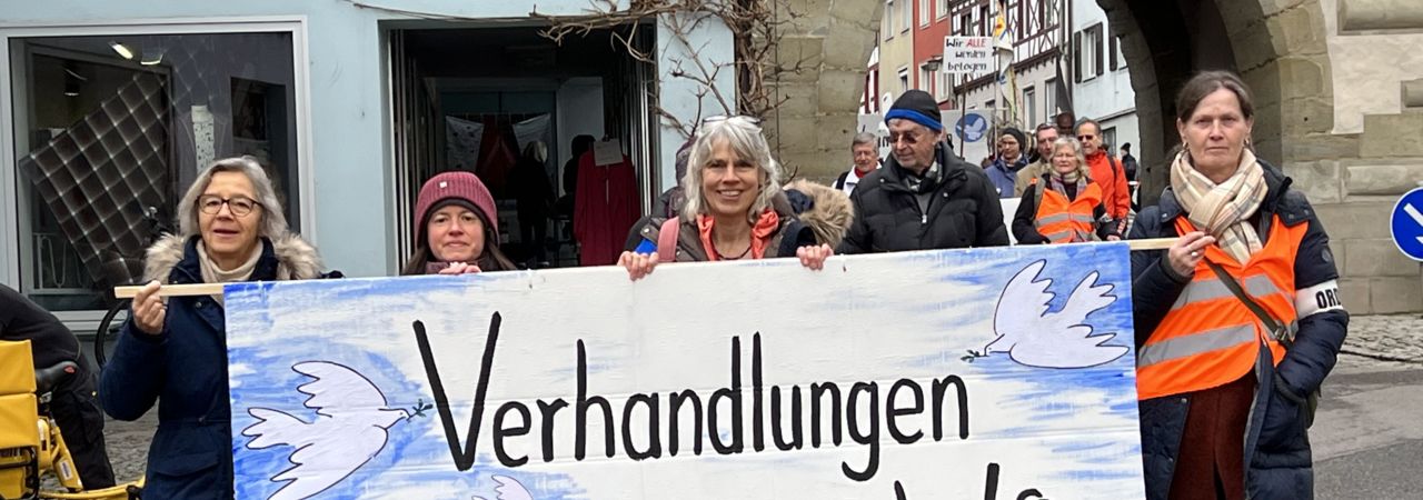Cornelia Morche, Marita Lauser, Ruth Meishammer und Judith Sinistra trugen das Banner. (Bild: Stef Manzini)